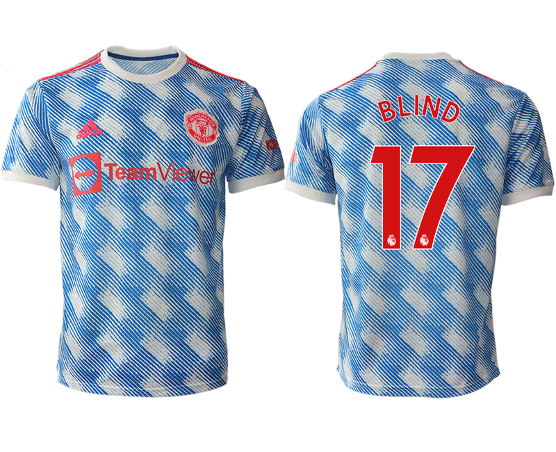 Men 2021-2022 Club Manchester United away aaa version blue #17 Soccer Jersey